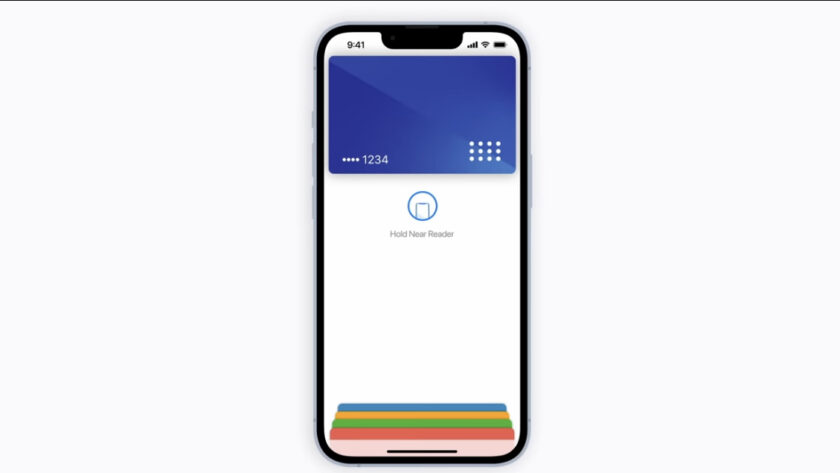 An iPhone with the Wallet app open