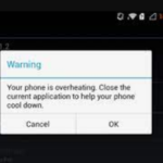 overheating warning message in Samsung S5