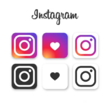 three pictures with camera icons and the word Instagram above