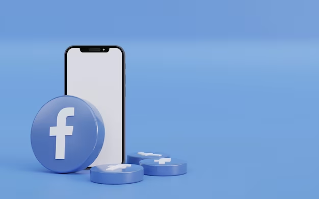 Facebook application icon near the phone